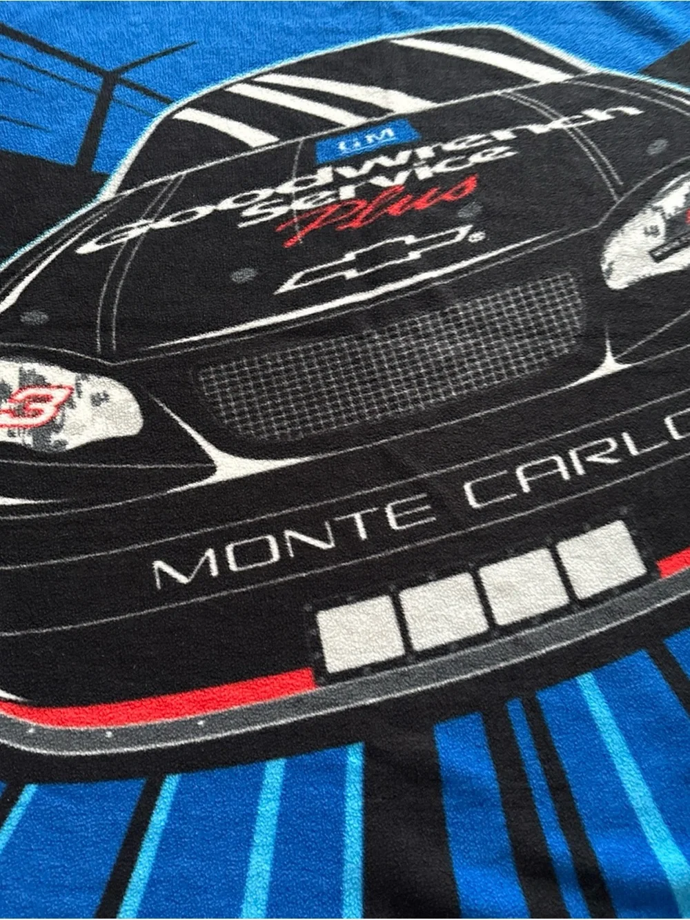 Vintage nascar Dale Earnhardt blue & Black overthrow blanket